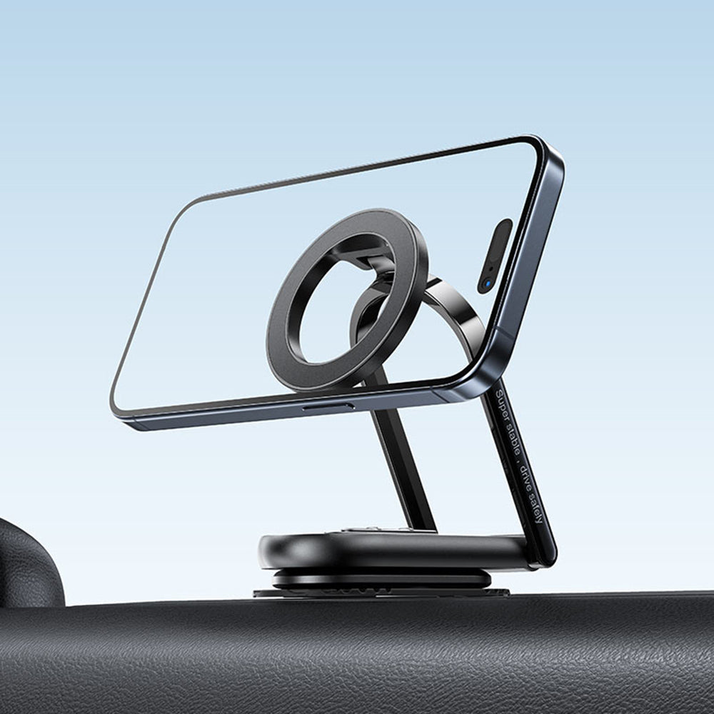 Suport Acefast- Car Holder (D54) Magnetic Grip, for Dashboard / Windshield, 360°, Dual-Axis, Detachable Base, Max. 6.9", Black