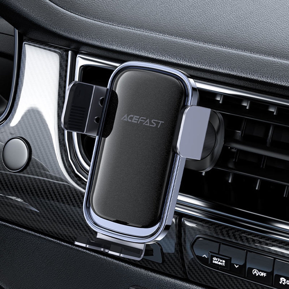 Suport Acefast with Wireless Charging (D39), for Air Vent, with Solar Panel, Battery, Automatic Arms, Negru