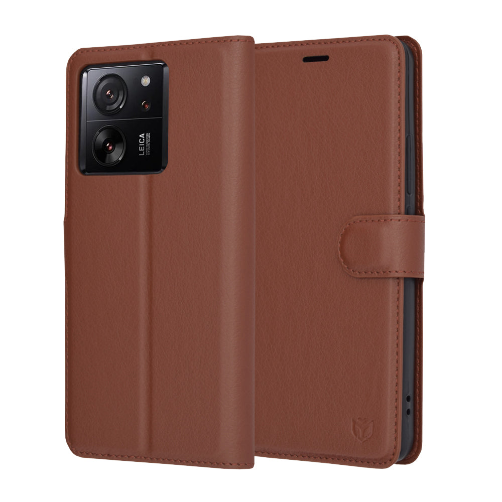 Husa de protectie Techsuit Leather Folio compatibil cu Xiaomi 13T / 13T Pro, Maro