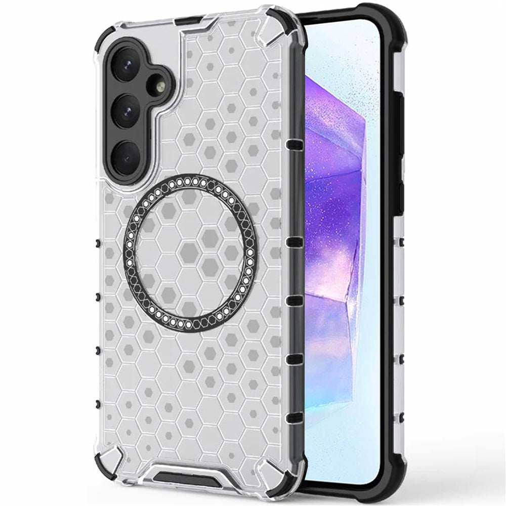 Husa de protectie Techsuit HoneyComb Shield MagSafe compatibil cu Samsung Galaxy A55 5G, Alb