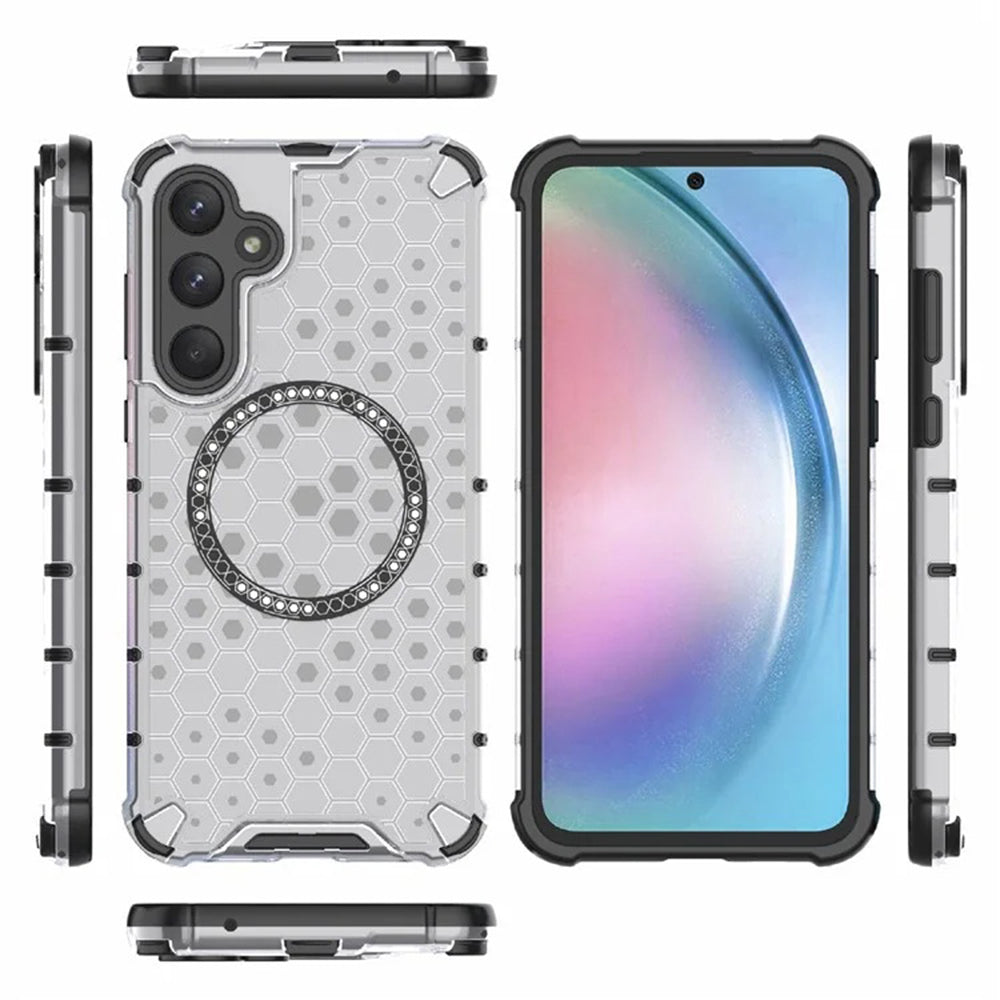 Husa de protectie Techsuit HoneyComb Shield MagSafe compatibil cu Samsung Galaxy A55 5G, Alb