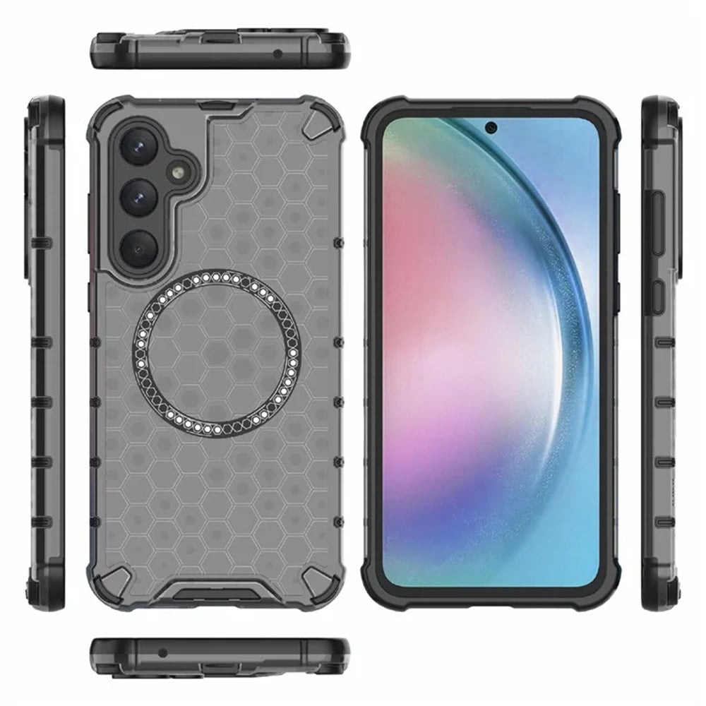 Husa de protectie Techsuit HoneyComb Shield MagSafe compatibil cu Samsung Galaxy A55 5G, Negru