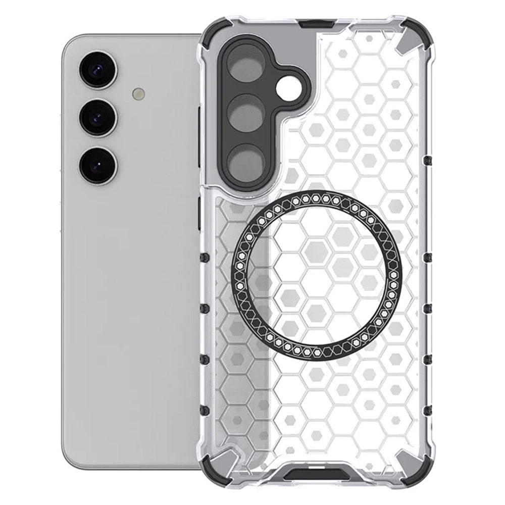 Husa de protectie Techsuit HoneyComb Shield MagSafe compatibil cu Samsung Galaxy S24, Alb