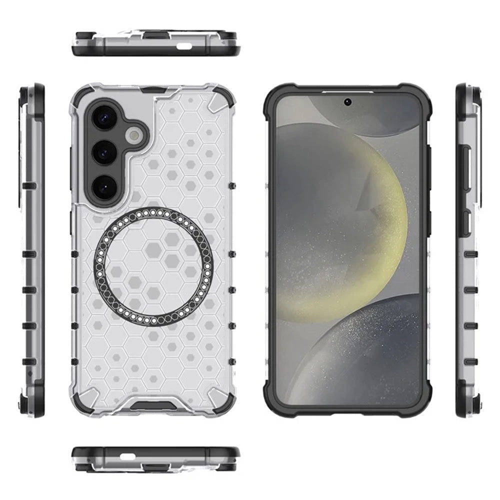 Husa de protectie Techsuit HoneyComb Shield MagSafe compatibil cu Samsung Galaxy S25, Alb