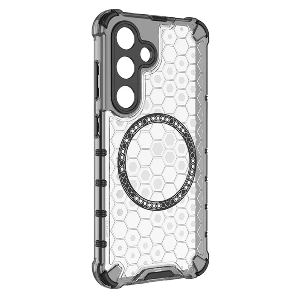 Husa de protectie Techsuit HoneyComb Shield MagSafe compatibil cu Samsung Galaxy S25, Alb