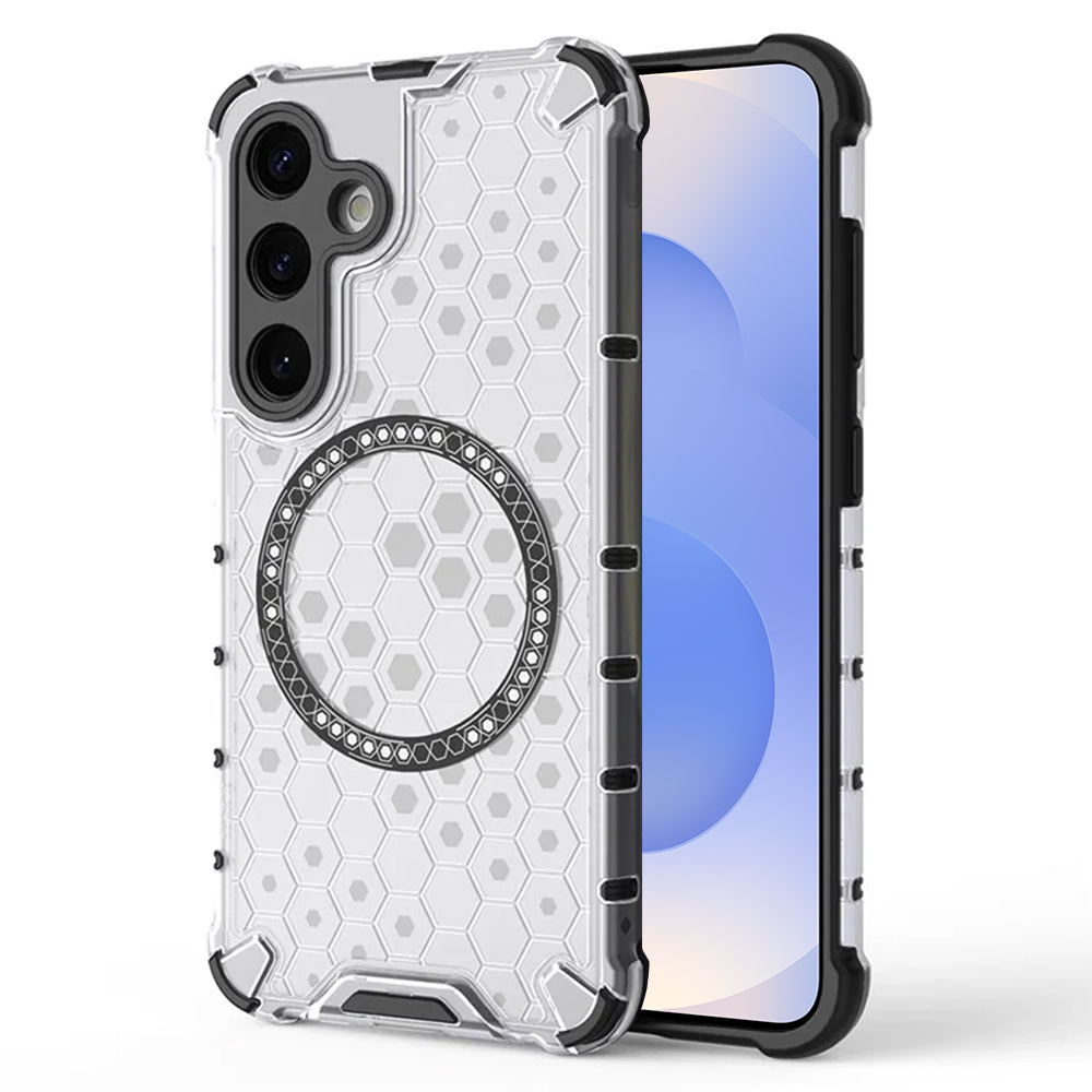 Husa de protectie Techsuit HoneyComb Shield MagSafe compatibil cu Samsung Galaxy S25, Alb