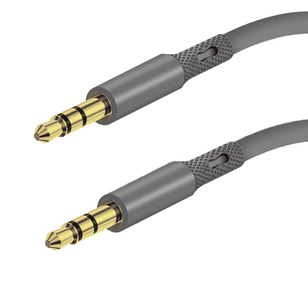 Adaptor Techsuit Premium Cable Adapter SoundFleX (AC3), 3.5mm to Jack, Hi-Fi Quality, Silica Gel, 1m, Gri