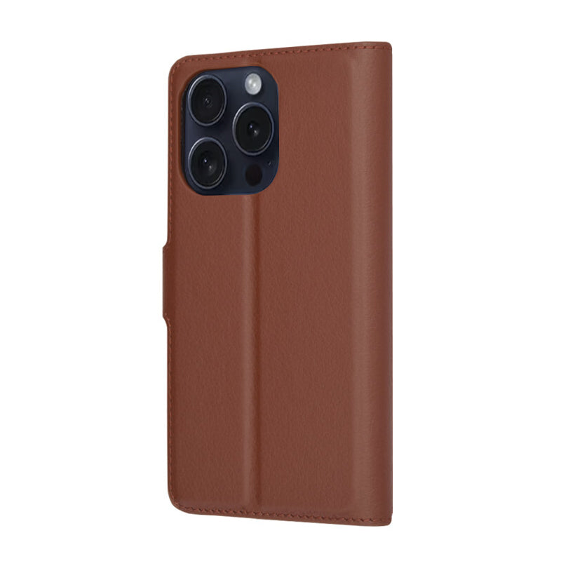 Husa de protectie Techsuit Leather Folio compatibil cu iPhone 15 Pro, Maro
