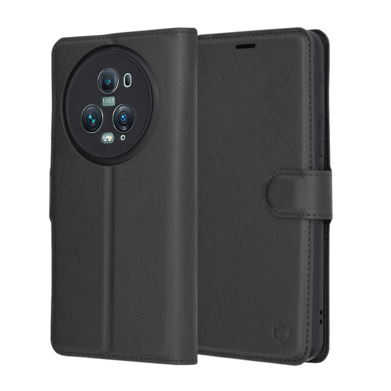 Husa de protectie Techsuit Leather Folio compatibil cu Honor Magic5 Pro, Negru