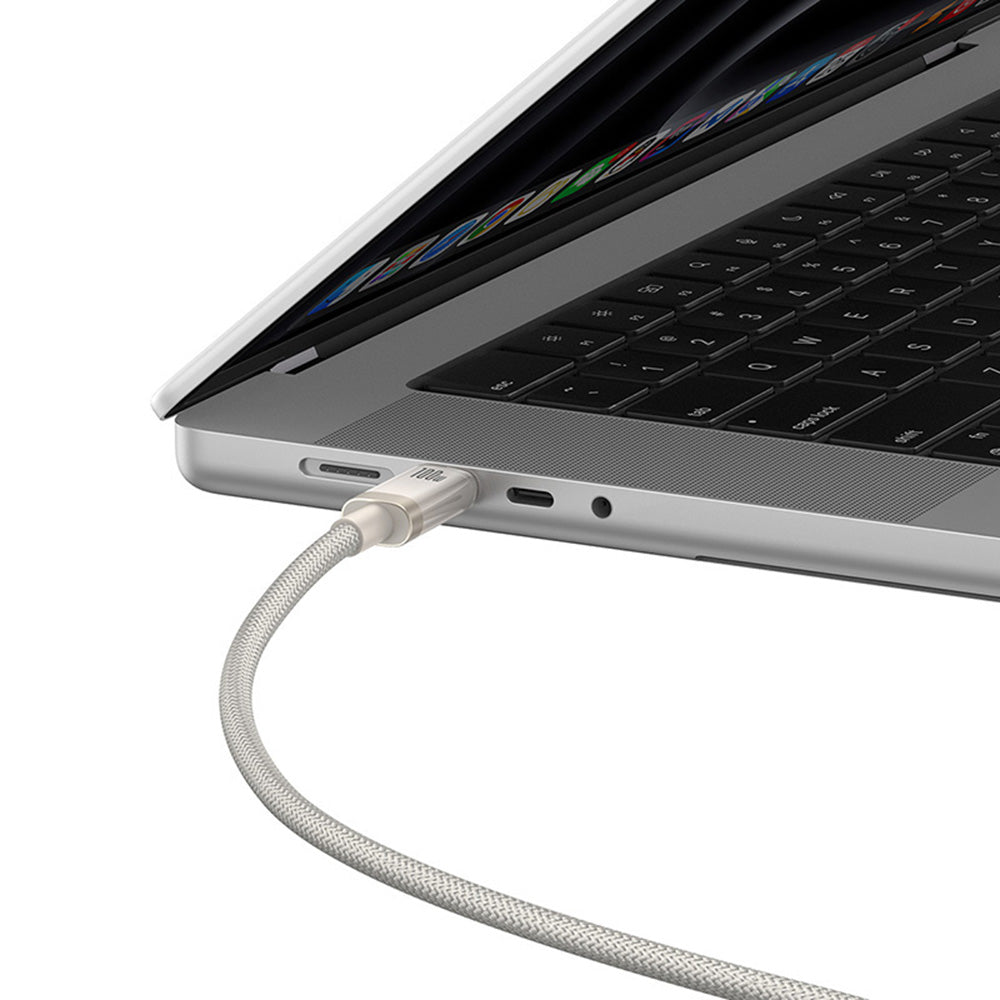 Cablu Baseus Titanium (P10378100G21-01), USB-C to Type-C, 100W, Fast Charging, 480Mbps, 2m, Galaxy Titanium Gold