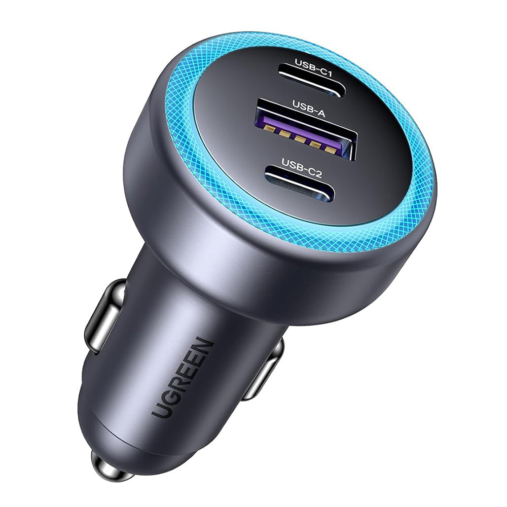 Incarcator Ugreen Car EC307 (45843), USB, 2x Type-C, 30W, Fast Charge, QC3.0, 22.5W, Negru