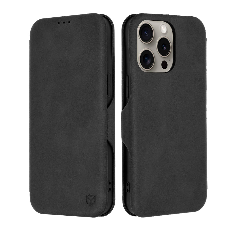 Husa de protectie Techsuit Safe Wallet Plus compatibil cu iPhone 15 Pro Max, Negru