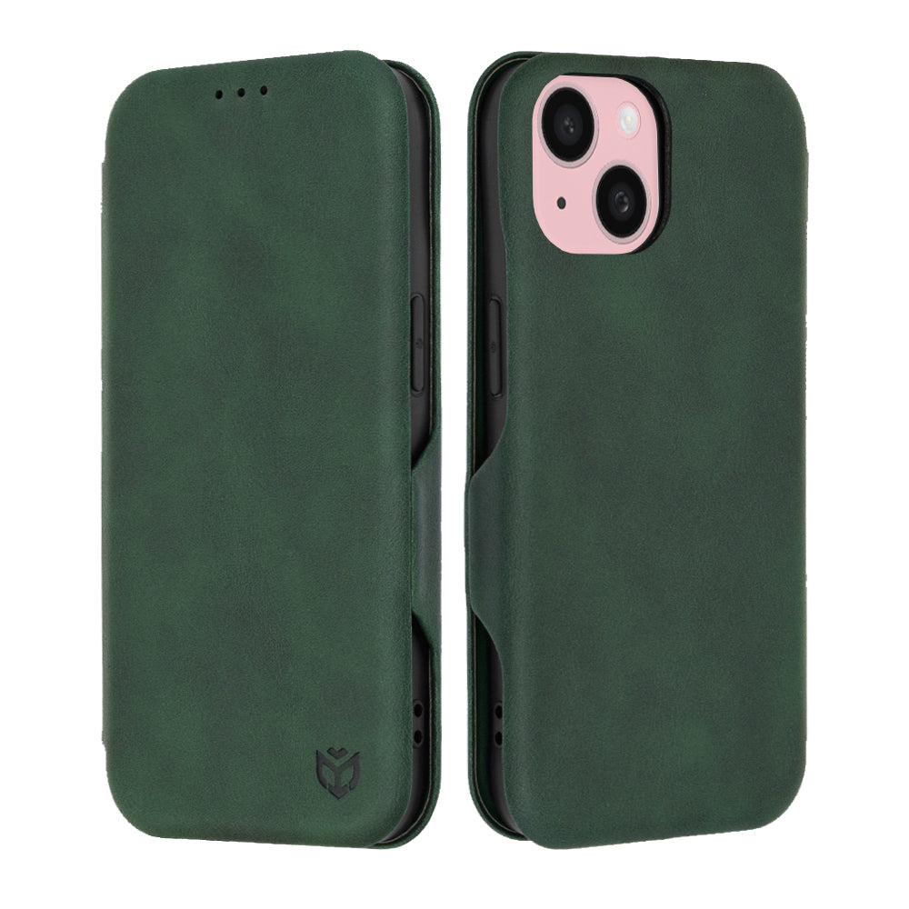 Husa de protectie Techsuit Safe Wallet Plus compatibil cu iPhone 15, Verde