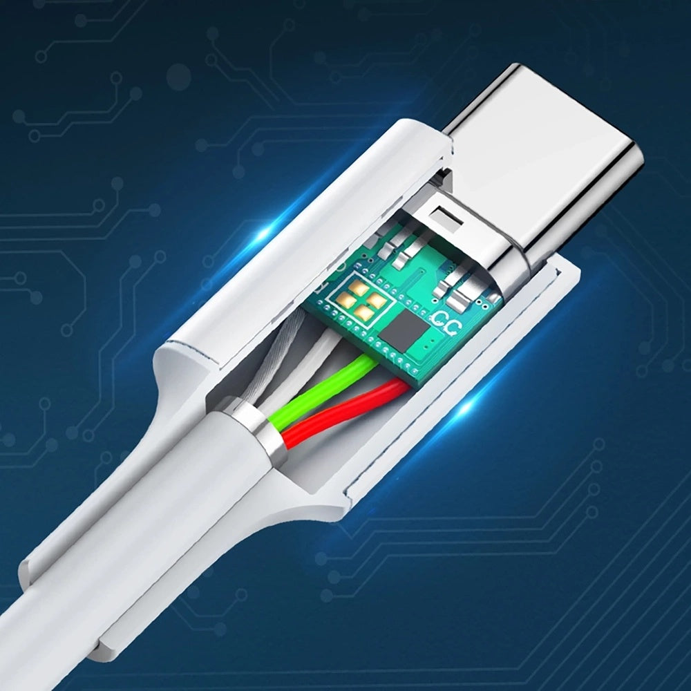 Cablu Ugreen US264 (60518), Fast Charging, USB-C to USB-C, 3A, 60W, 1m, Alb