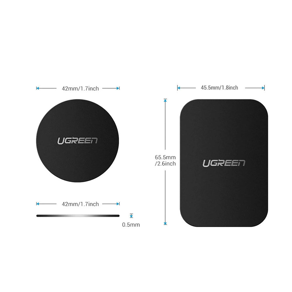 Suport Ugreen (set de 2) Metal Plate LP123 (60410), Rectangular + Rounded Shape, Negru