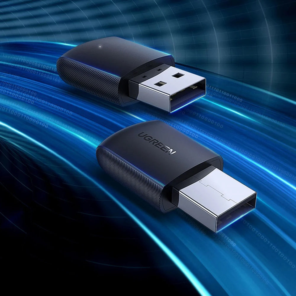 Adaptor Ugreen Wi-Fi Adapter CM448 (20204), USB, 2.4Ghz/5Ghz, Built-in Single Antenna, Monitoring Mode Support, Negru