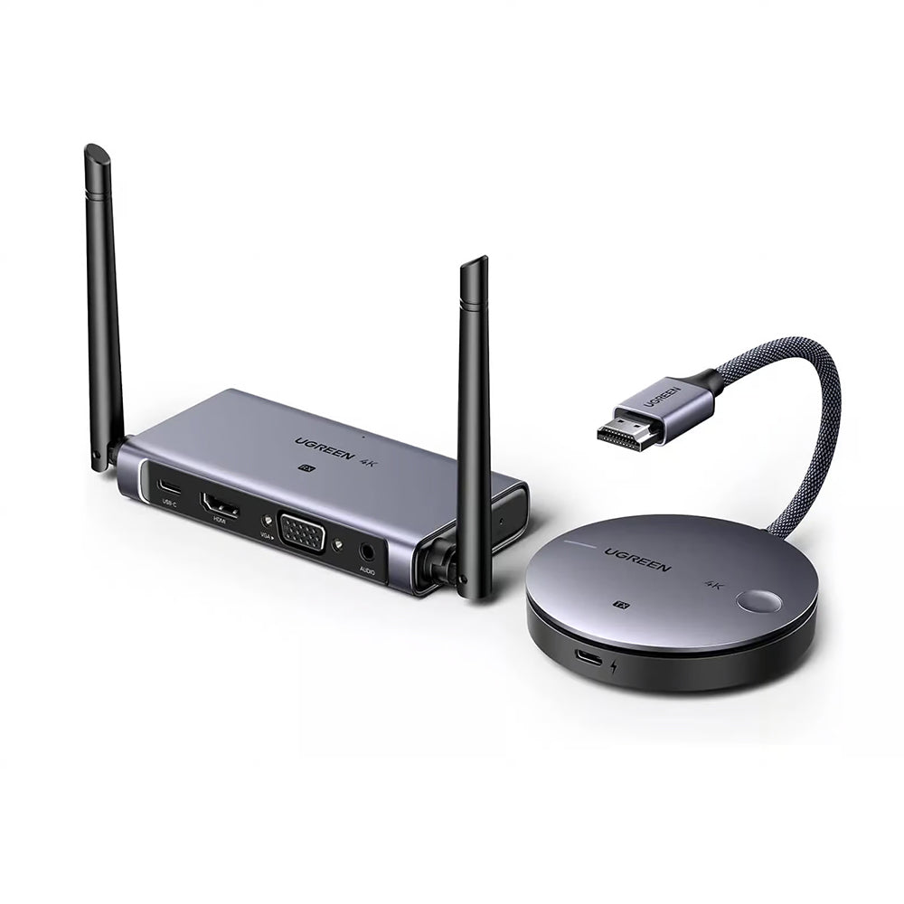 Adaptor Ugreen Wireless Transmitter Receiver CM586 (90909A), HDMI, 50M 4K@30Hz, Negru