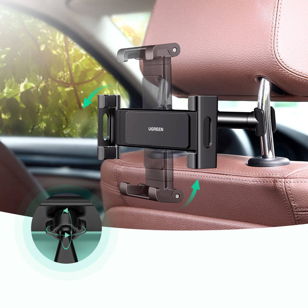 Suport Ugreen LP160 (60108), for Headrest, 360° Rotatable, Secure Grip, for Phone, Tablet 4.7" - , Negru