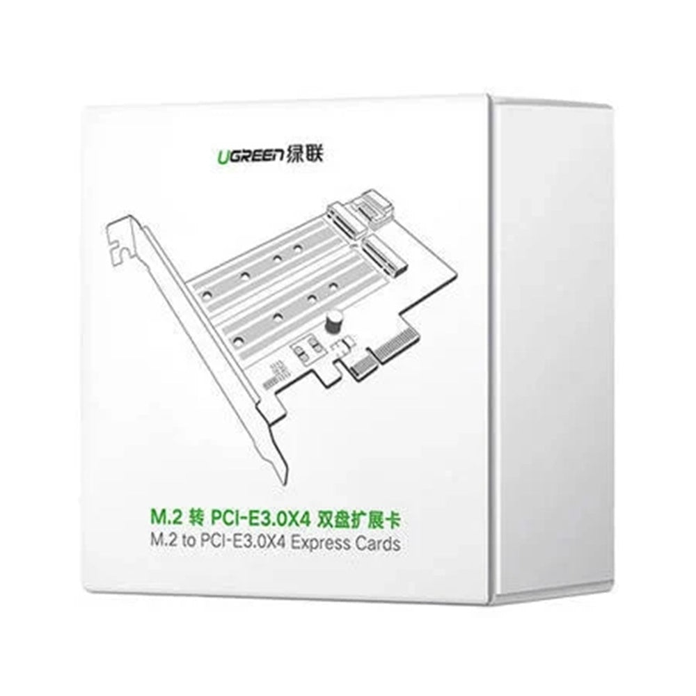 Stocare Ugreen Expansion Card CM302 (70504), M.2 SATA + M.2 NVMe to PCI-E X4, 32Gbps (PCI-E), 6Gbps (SATA), Negru