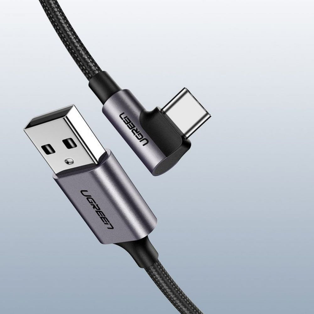Cablu Ugreen Right Angle US284 (70255), USB-C, 18W 3A, 3m, Gri