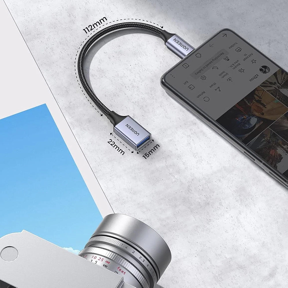 Adaptor Ugreen OTG Type-C la USB (US378), 5Gbps, Gri