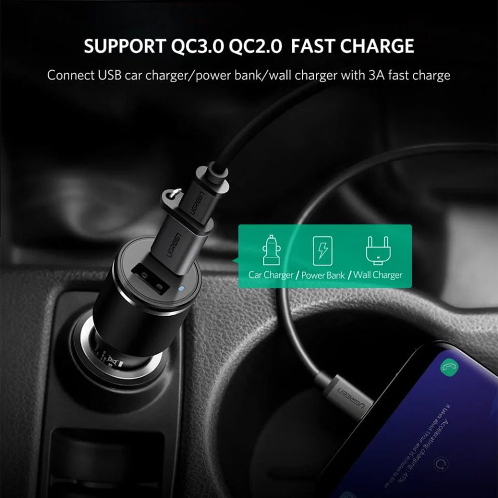 Adaptor Ugreen OTG USB Type-C, 3A, QC3.0, 5Gbps, Gri