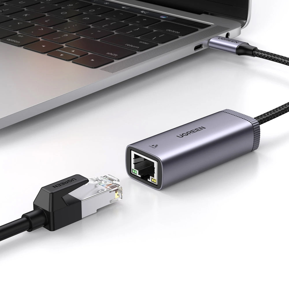 Adaptor Ugreen Ethernet Adapter CM483 (40322), USB-C to RJ45 LAN Port, Plug & Play, Windows, Linux, macOS, 1000Mbps, 5Gbps, Gri