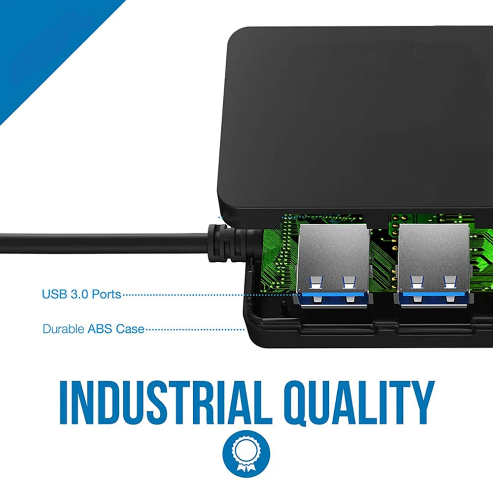 Hub/Dock Techsuit Docking Station QuantumNode 4 in 1 (H15), USB to 4x USB 3.0, ABS, Negru