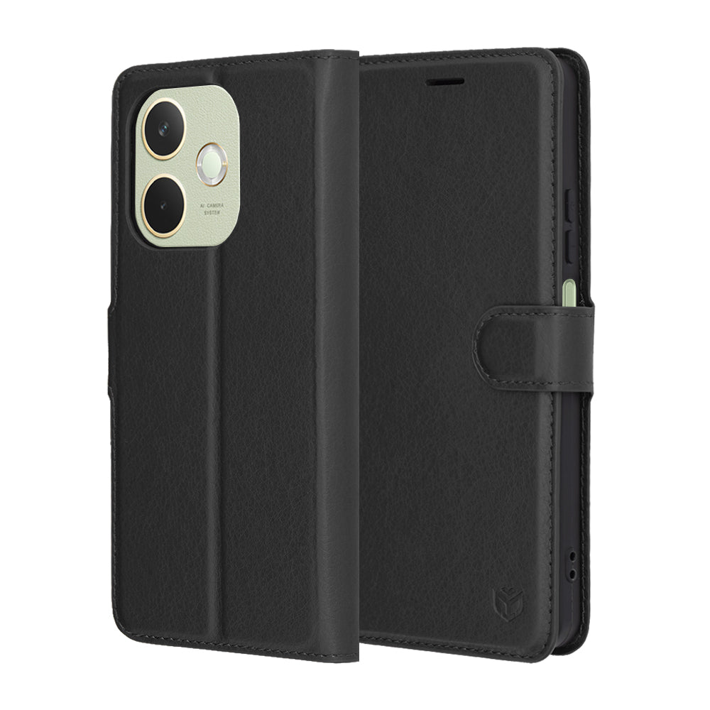 Husa de protectie Techsuit Leather Folio compatibil cu Oppo A5 Pro 4G / A5 Pro 5G, Negru