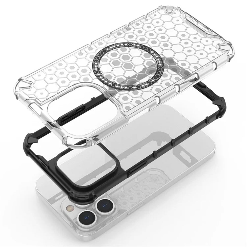 Husa de protectie Techsuit HoneyComb Shield MagSafe compatibil cu iPhone 14 Pro, Negru