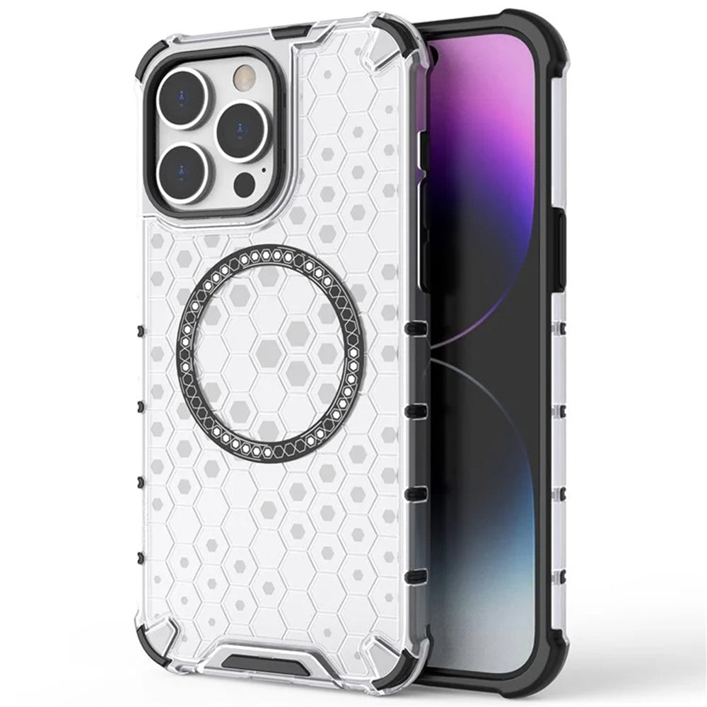 Husa de protectie Techsuit HoneyComb Shield MagSafe compatibil cu iPhone 14 Pro, Alb