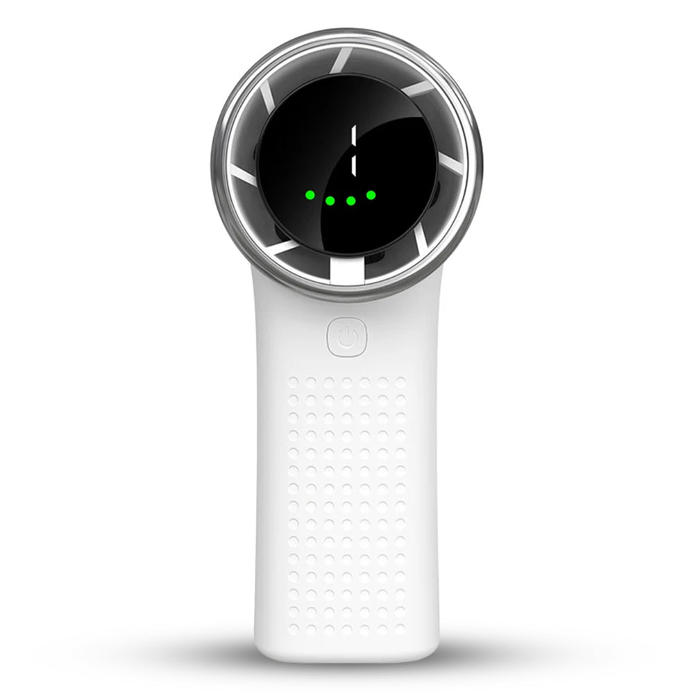 Techsuit Premium Mini Hand Fan (A8), with LED Digital Display, USB-C Rechargeable, 5 Wind Speeds, 3600mAh, Alb