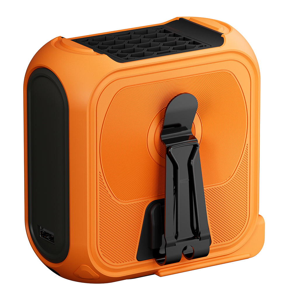Techsuit Premium Portable Mini Fan (Z13), with Power Bank, Rechargeable, 5 Wind Speeds, Belt Buckle, 10000mAh, Portocaliu