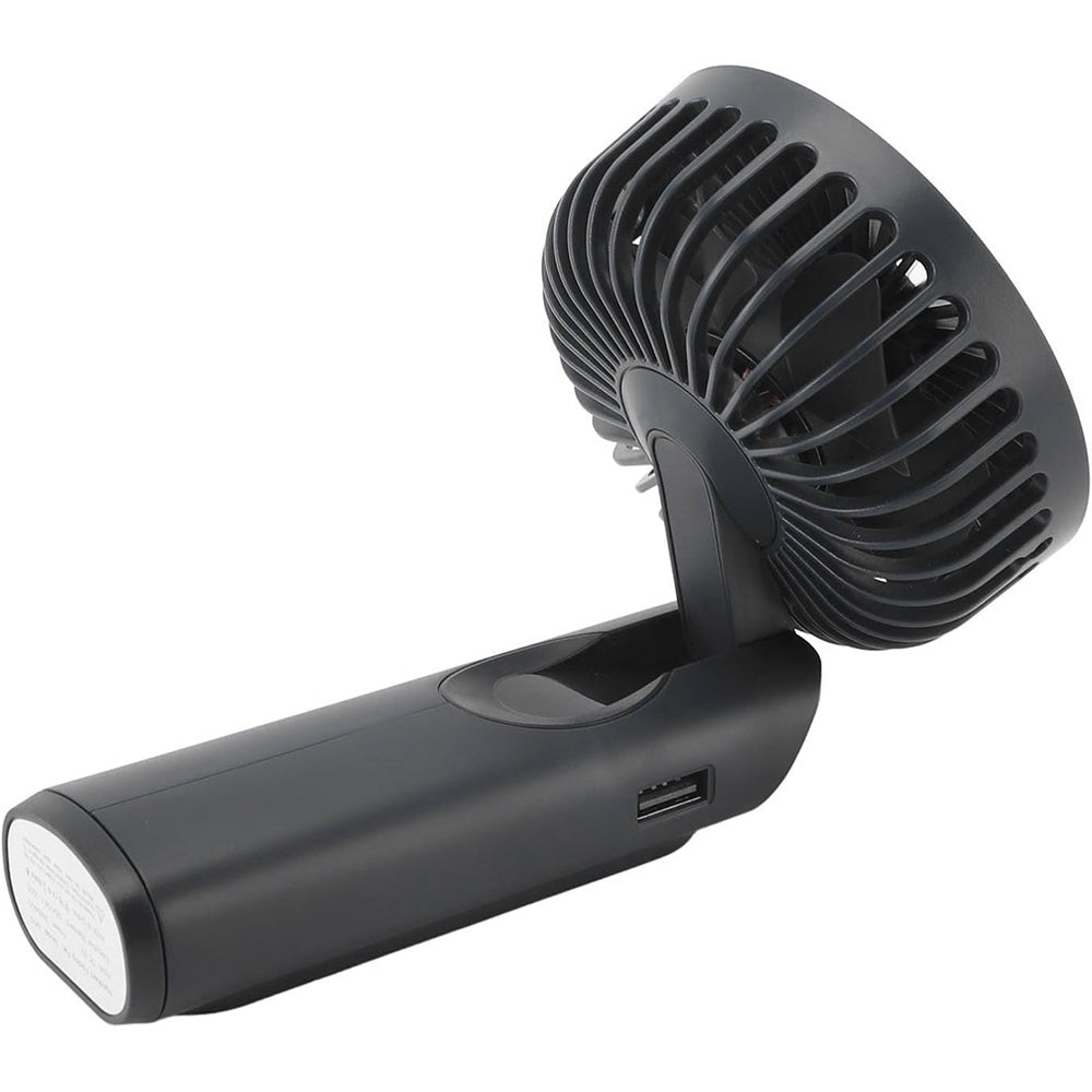 Techsuit Premium Mini Hand Fan (M12), with LED Digital Display, USB-C Rechargeable, 6 Wind Speeds, 5000mAh, Negru