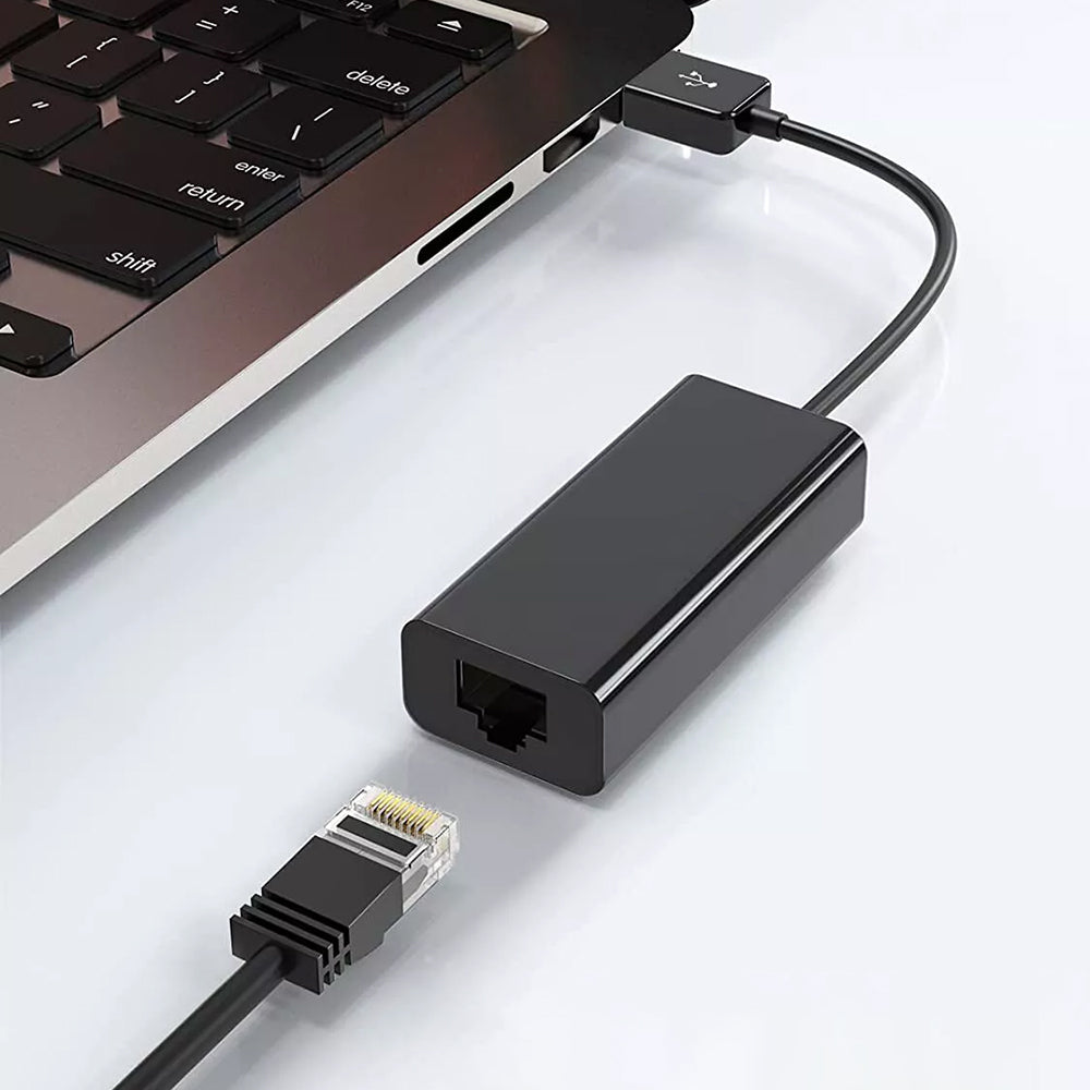 Adaptor Techsuit Ethernet Adapter NetLink (AC19), USB Male to RJ45 LAN Port Female, 100Mbps, ABS, Negru