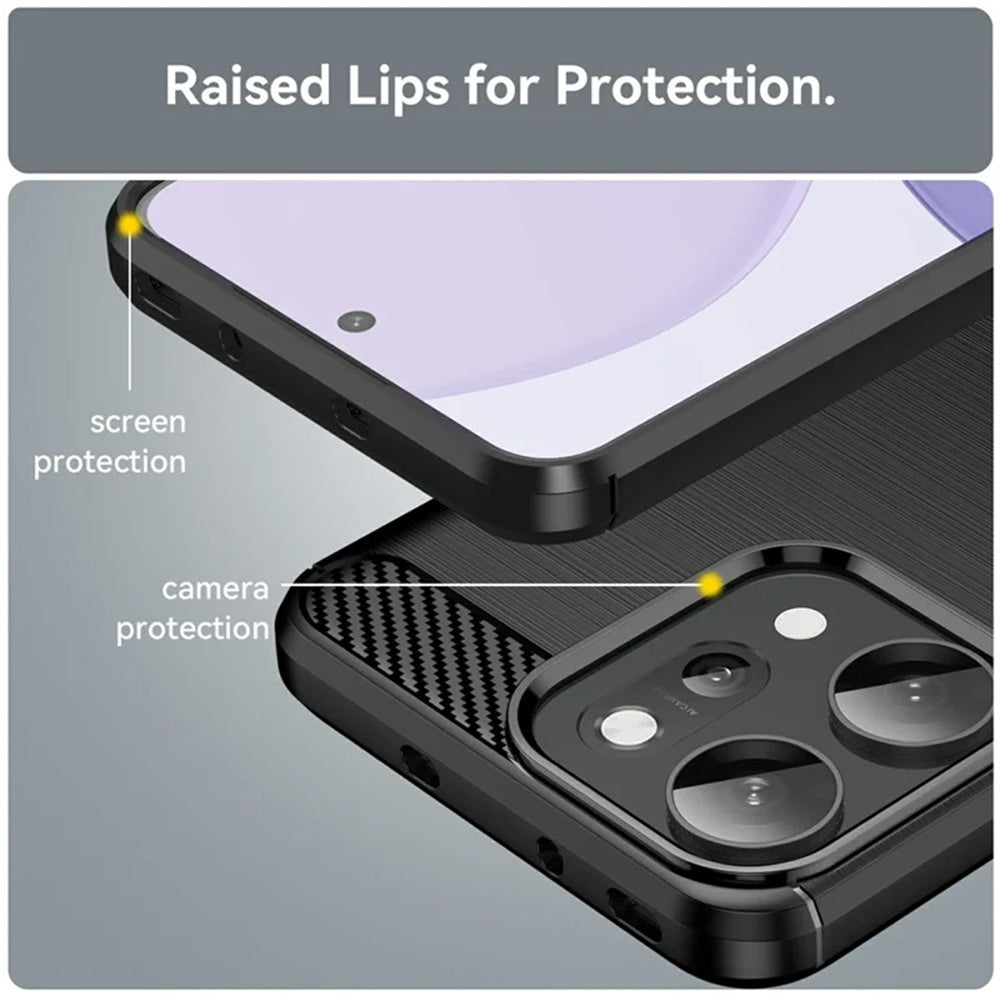 Husa de protectie Techsuit Carbon Silicone compatibil cu Oppo Reno14 Pro, Negru