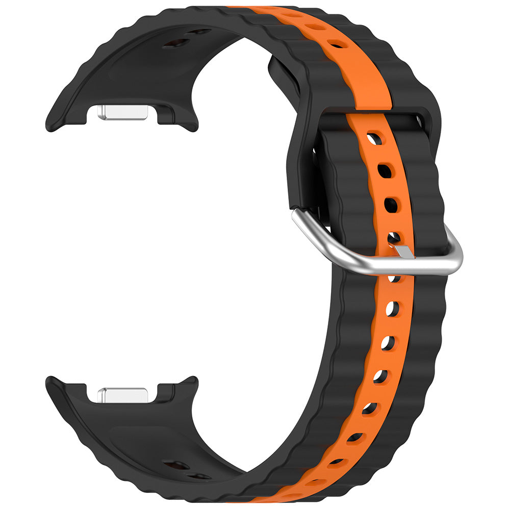 Curea smartwatch Techsuit Watchband (W078) compatibil cu Samsung Galaxy Watch8 40mm/Watch8 44mm/Watch8 Classic, Negru / Orange