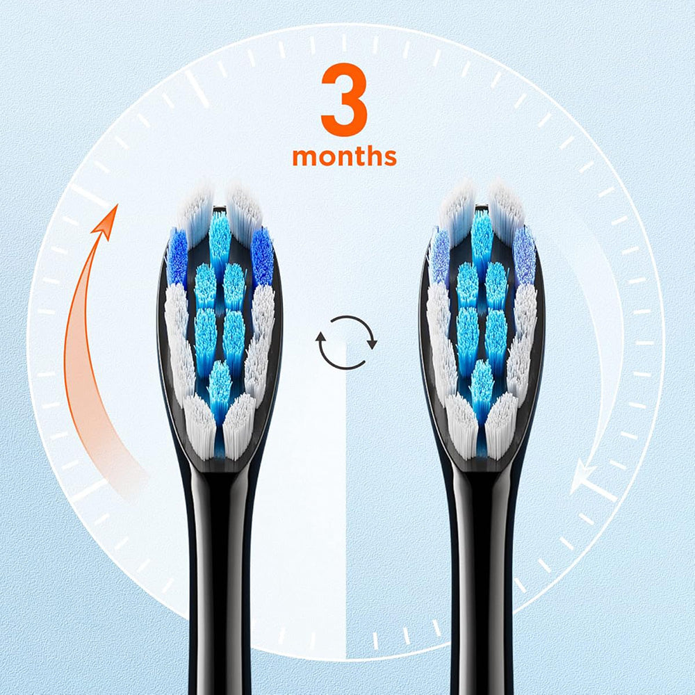 Bitvae Toothbrush Heads (GCS2), For Bitvae BVS2, x4, Negru