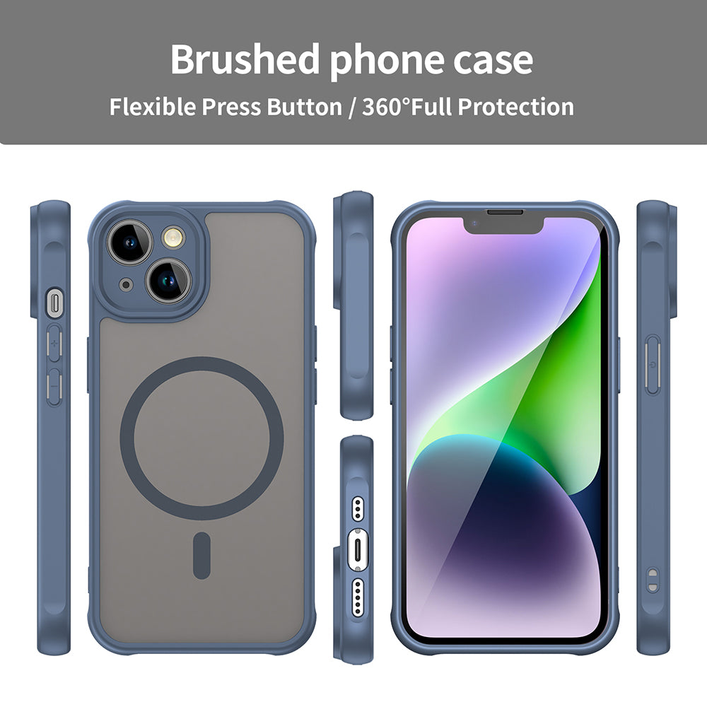 Husa de protectie Techsuit HaloFrost II MagSafe compatibil cu iPhone 13, Bleumarin