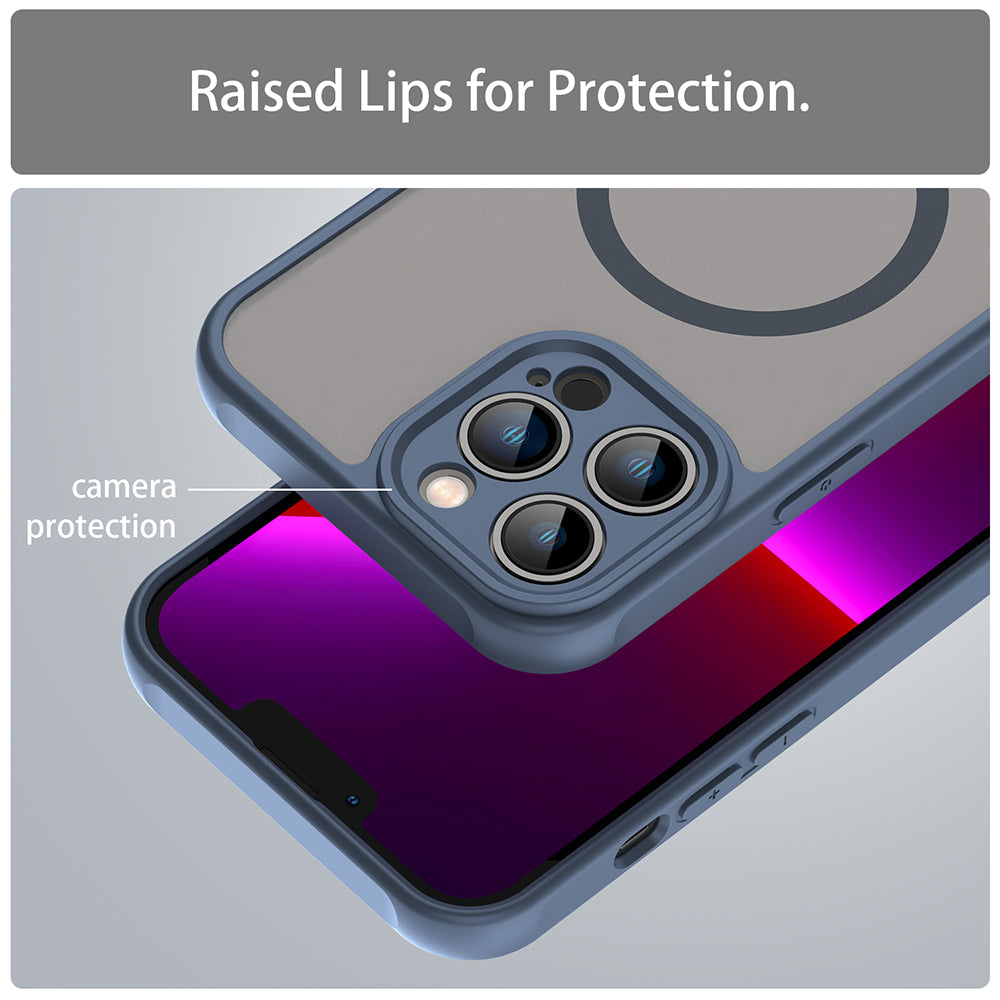 Husa de protectie Techsuit HaloFrost II MagSafe compatibil cu iPhone 13 Pro, Bleumarin