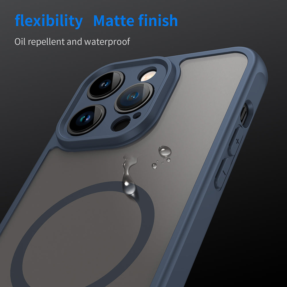 Husa de protectie Techsuit HaloFrost II MagSafe compatibil cu iPhone 14 Pro Max, Bleumarin