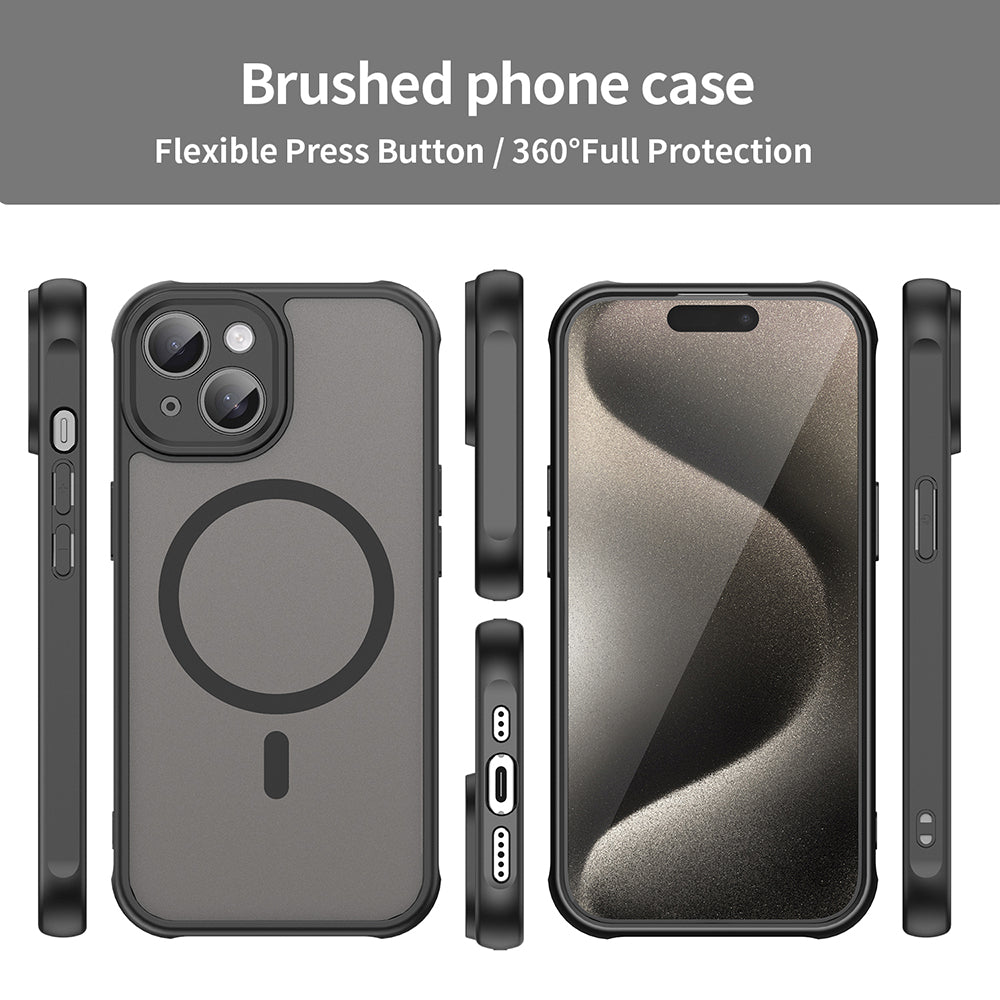 Husa de protectie Techsuit HaloFrost II MagSafe compatibil cu iPhone 15, Negru