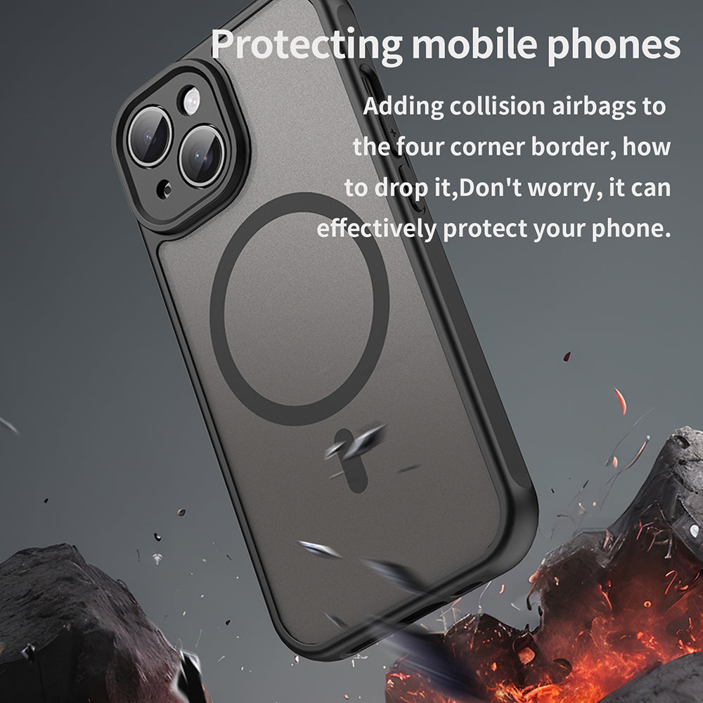 Husa de protectie Techsuit HaloFrost II MagSafe compatibil cu iPhone 15, Negru