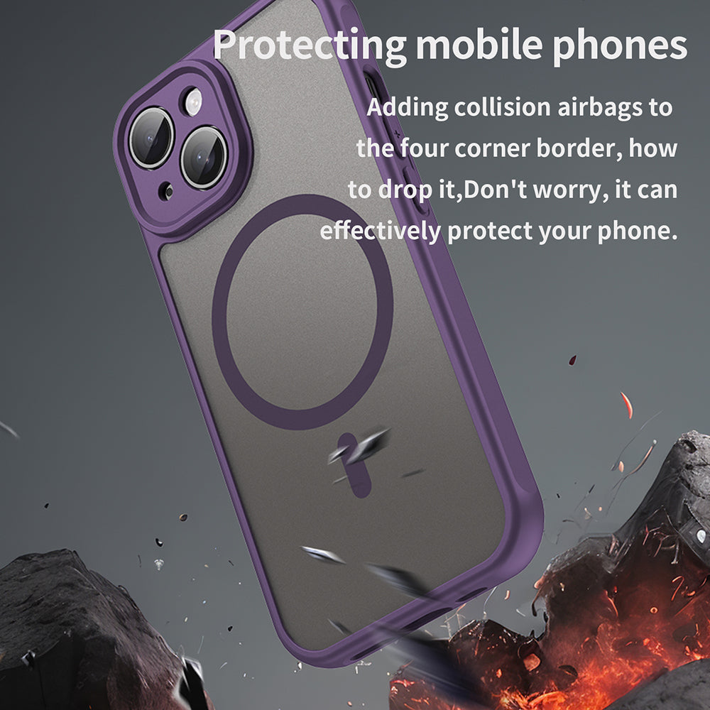 Husa de protectie Techsuit HaloFrost II MagSafe compatibil cu iPhone 15, Mov