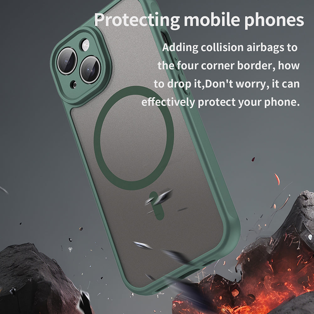 Husa de protectie Techsuit HaloFrost II MagSafe compatibil cu iPhone 15 Plus, Verde