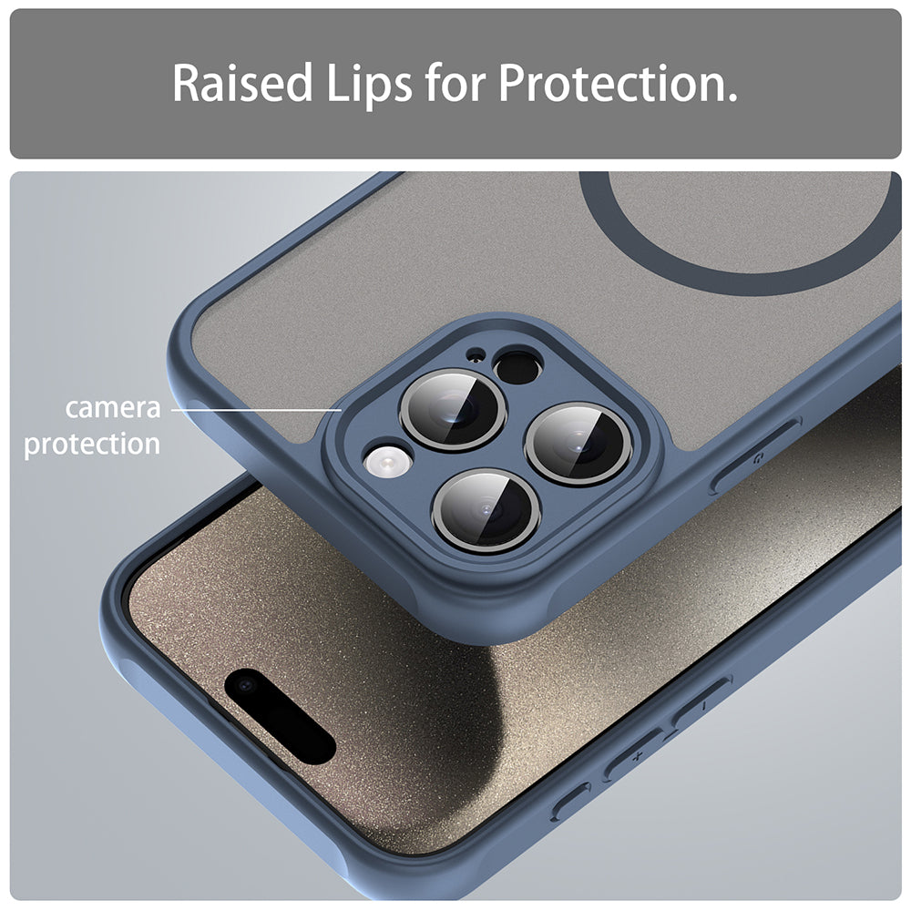 Husa de protectie Techsuit HaloFrost II MagSafe compatibil cu iPhone 15 Pro, Bleumarin