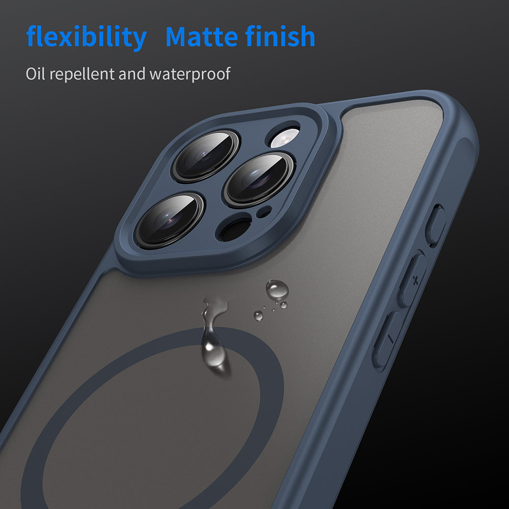 Husa de protectie Techsuit HaloFrost II MagSafe compatibil cu iPhone 16 Pro, Bleumarin