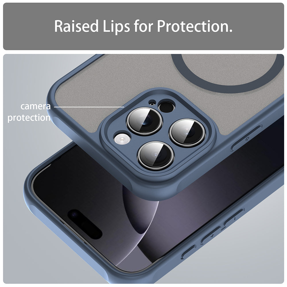 Husa de protectie Techsuit HaloFrost II MagSafe compatibil cu iPhone 16 Pro Max, Bleumarin