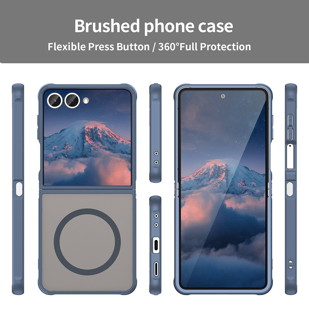 Husa de protectie Techsuit HaloFrost II MagSafe compatibil cu Samsung Galaxy Z Flip7, Bleumarin