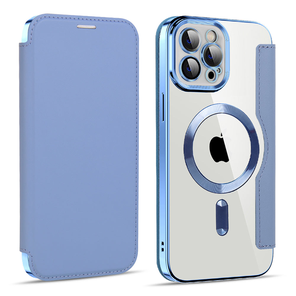 Husa de protectie Techsuit SmartMag Book compatibil cu iPhone 11 Pro Max, Albastru Deschis